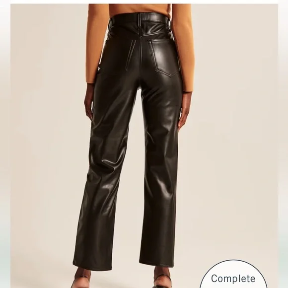 A&F Vegan Leather Ankle Straight Pant - Picture 6 of 12